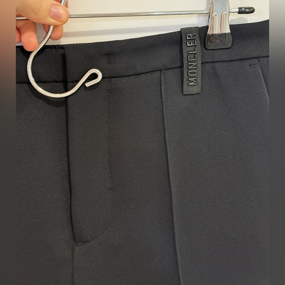 MONCLER Black Straight Leg Canvas Trousers - Picture 5 of 9